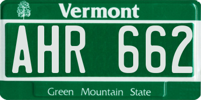 VT license plate AHR662