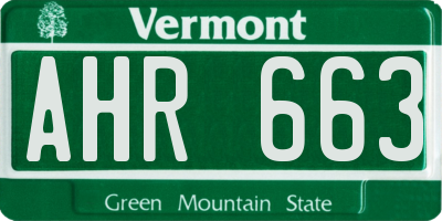 VT license plate AHR663