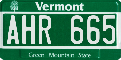 VT license plate AHR665