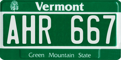 VT license plate AHR667