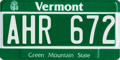 VT license plate AHR672