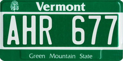 VT license plate AHR677