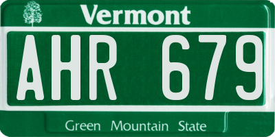 VT license plate AHR679