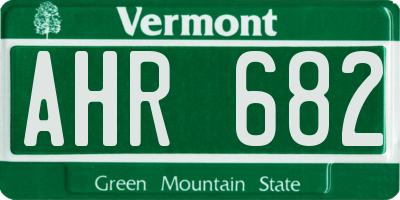 VT license plate AHR682
