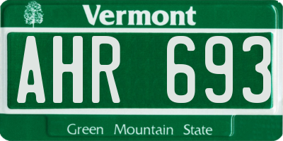 VT license plate AHR693
