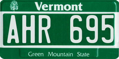 VT license plate AHR695