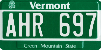 VT license plate AHR697