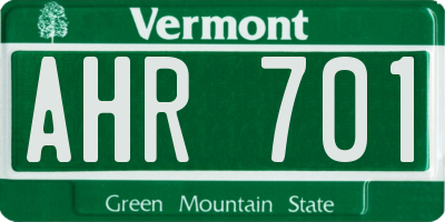 VT license plate AHR701
