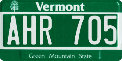 VT license plate AHR705