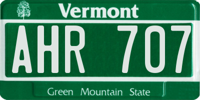 VT license plate AHR707
