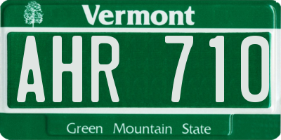 VT license plate AHR710