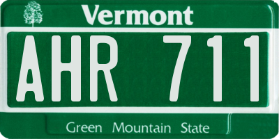 VT license plate AHR711