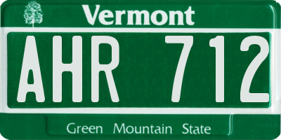VT license plate AHR712