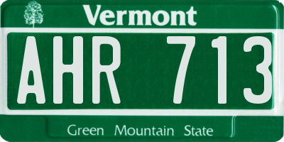 VT license plate AHR713