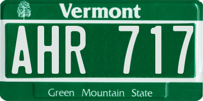 VT license plate AHR717