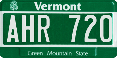 VT license plate AHR720