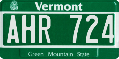 VT license plate AHR724
