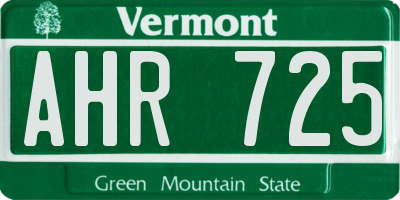 VT license plate AHR725