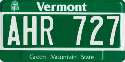 VT license plate AHR727