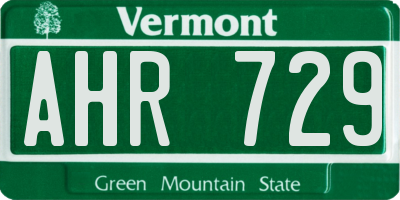 VT license plate AHR729