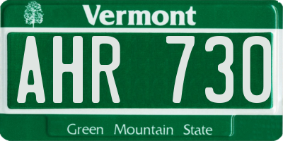 VT license plate AHR730