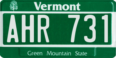 VT license plate AHR731