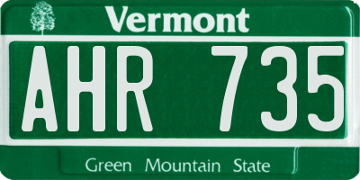 VT license plate AHR735