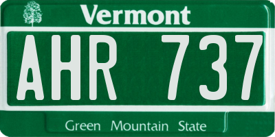 VT license plate AHR737