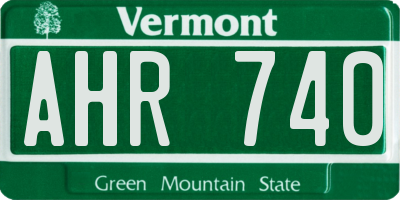 VT license plate AHR740