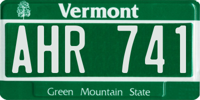 VT license plate AHR741