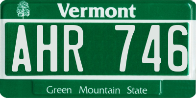 VT license plate AHR746