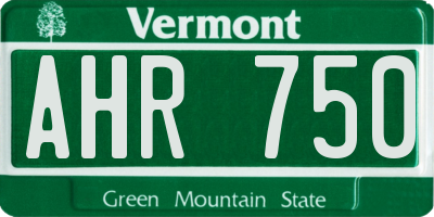 VT license plate AHR750