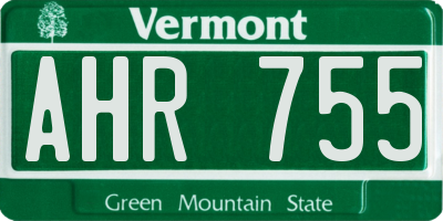 VT license plate AHR755