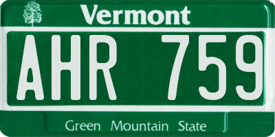 VT license plate AHR759