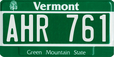 VT license plate AHR761