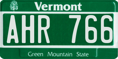 VT license plate AHR766