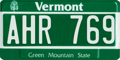 VT license plate AHR769