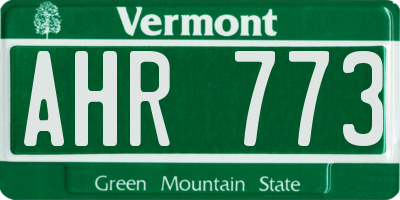 VT license plate AHR773