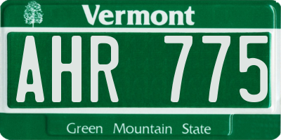 VT license plate AHR775