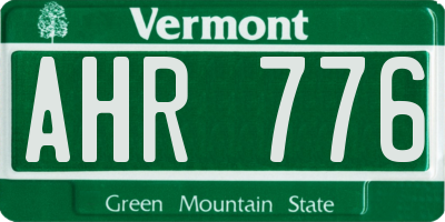 VT license plate AHR776