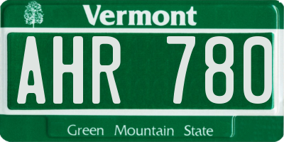 VT license plate AHR780