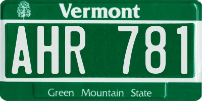 VT license plate AHR781