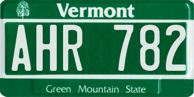 VT license plate AHR782