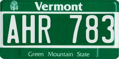 VT license plate AHR783