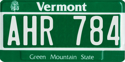 VT license plate AHR784