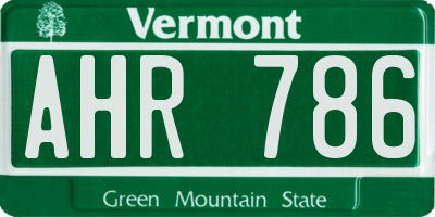 VT license plate AHR786