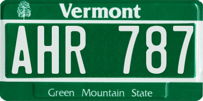VT license plate AHR787