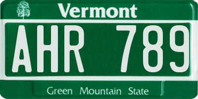 VT license plate AHR789