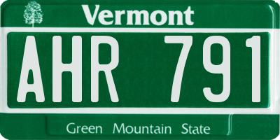 VT license plate AHR791