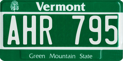 VT license plate AHR795